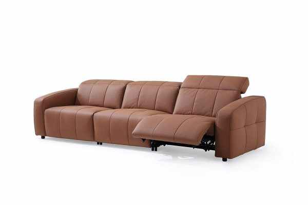 Luxury Leather Recliner Sofa Set for Living Room with Adjustable Footrest