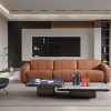 Luxury Leather Recliner Sofa Set for Living Room with Adjustable Footrest