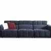 Large Fabric Reclining Couch Sofa with Pillow Backrest and Deep Seats