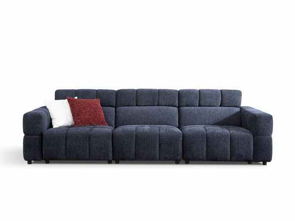 Large Fabric Reclining Couch Sofa with Pillow Backrest and Deep Seats