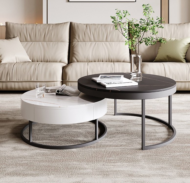 Modern nesting round coffee tables TJB038A