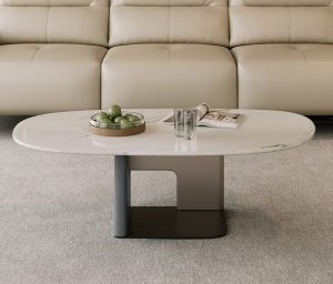 Oval White Contract Coffee Table TJB4484A