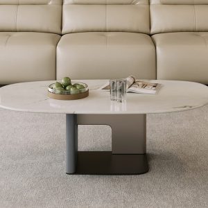 Oval white contract coffee table TJB4484A