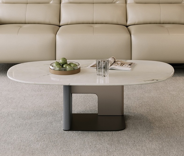 Oval white contract coffee table TJB4484A