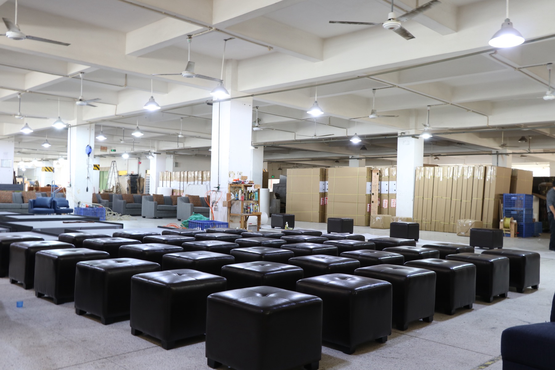 Upholstered furniture production workshop at Baotian Furniture