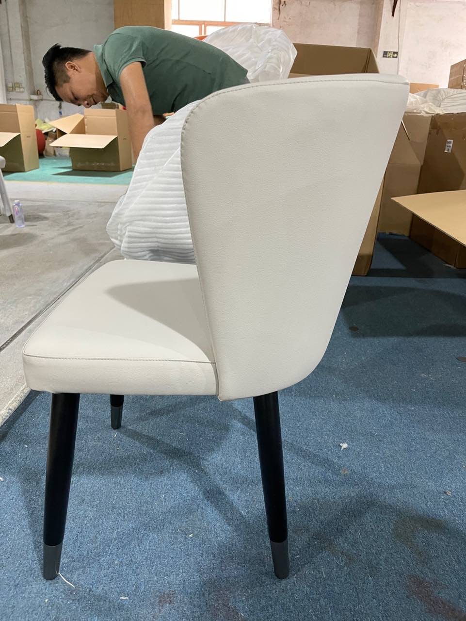 Dubai hotel dining chair titanium black detail