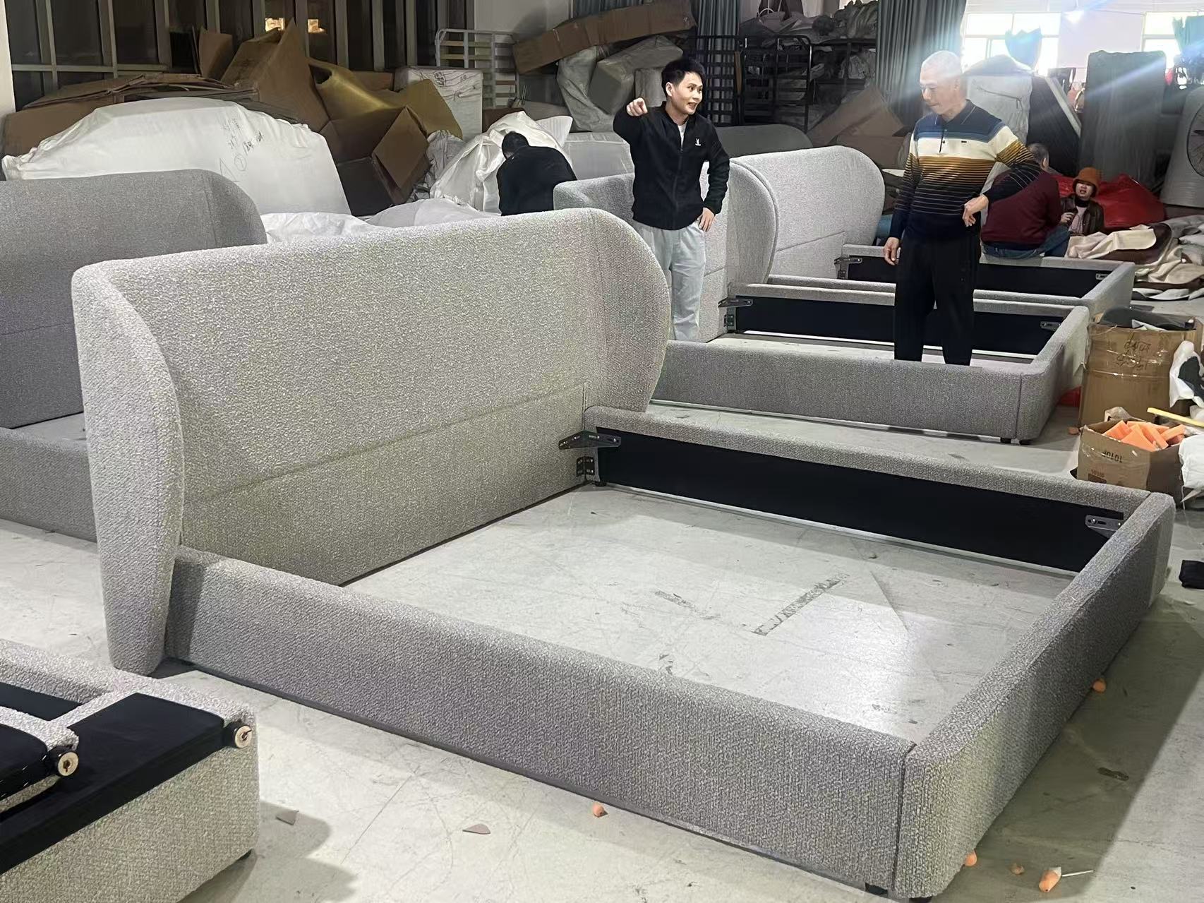 Custom OEM sofa bed inspection for the Hawaii hotel renovation project.
