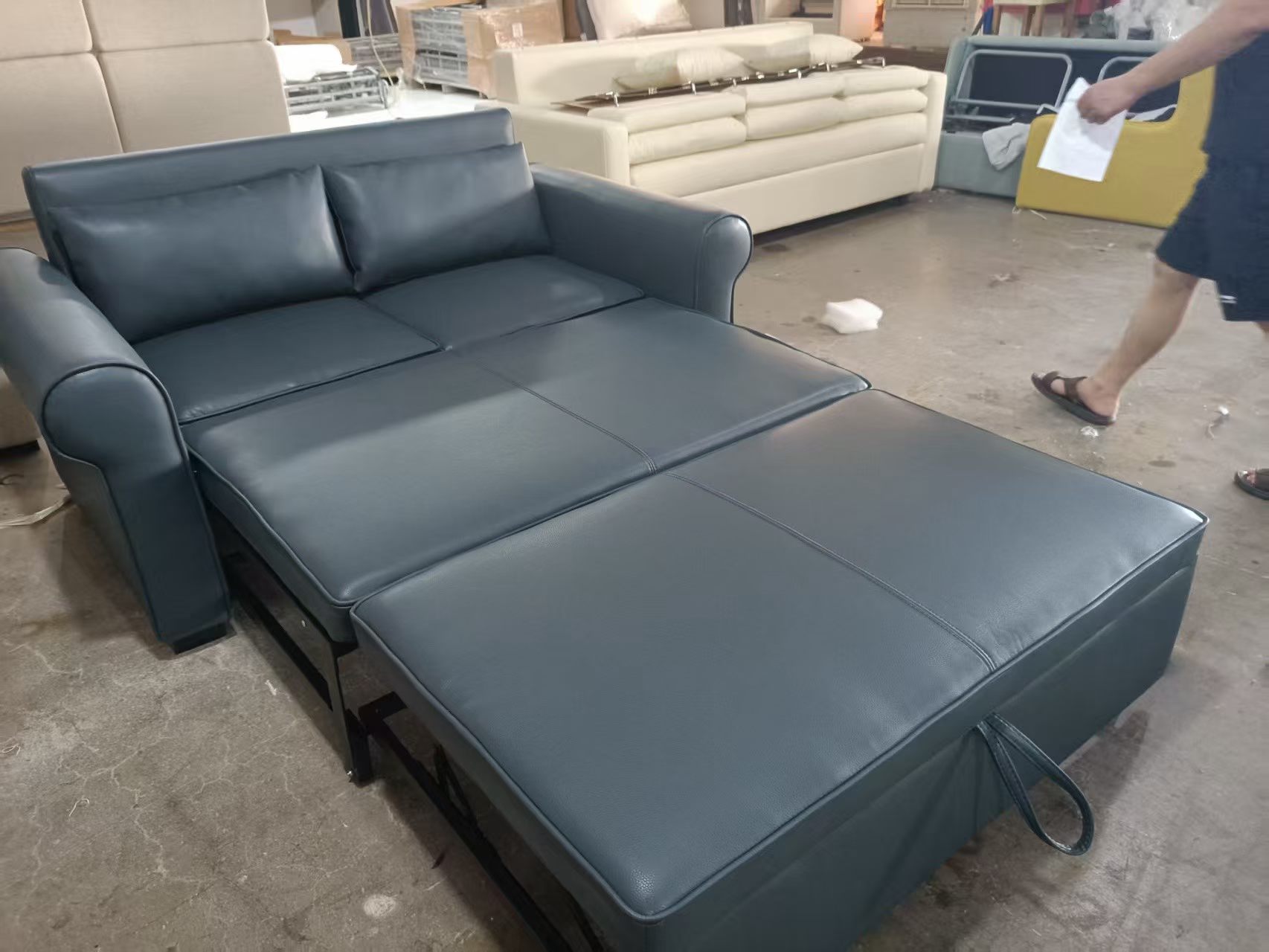 MDS-1 hotel pull-out sleeper sofa in extended configuration