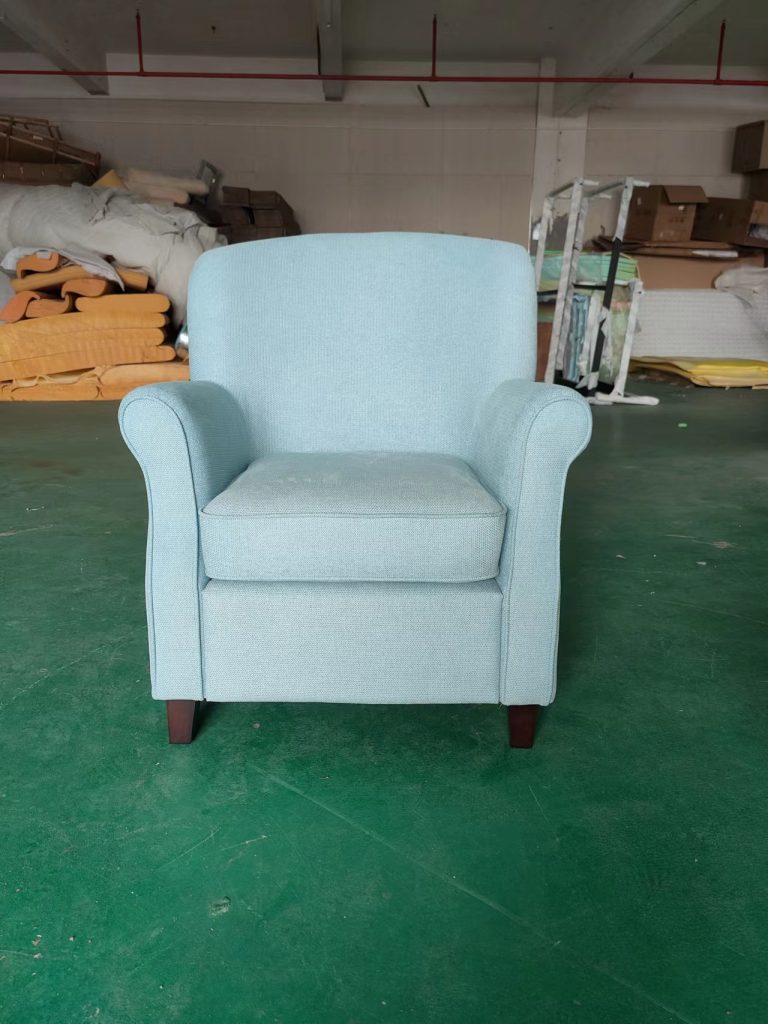 Custom upholstered accent chair for the Hong Kong hotel project