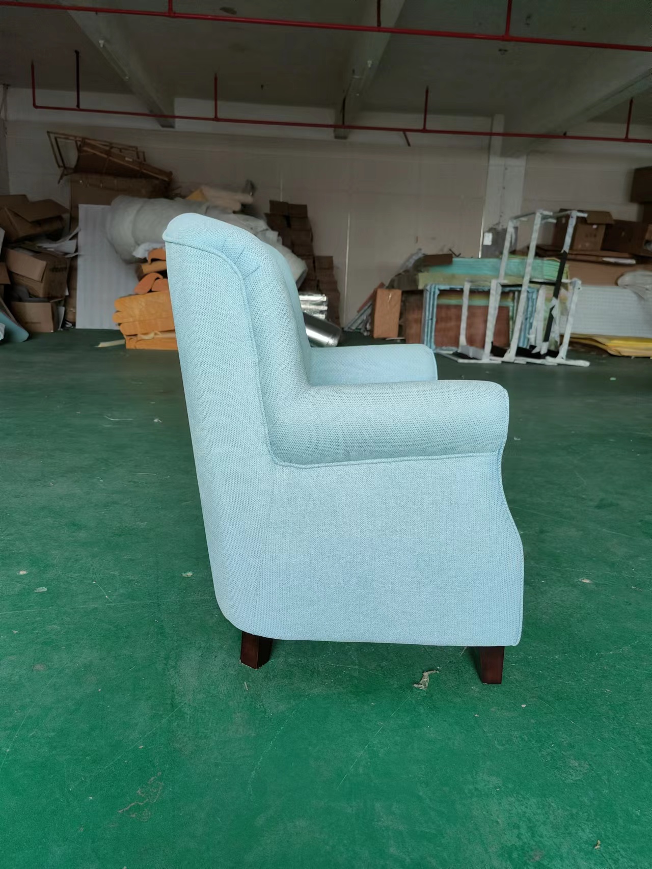 Custom upholstered accent chair for Hong Kong hotel project