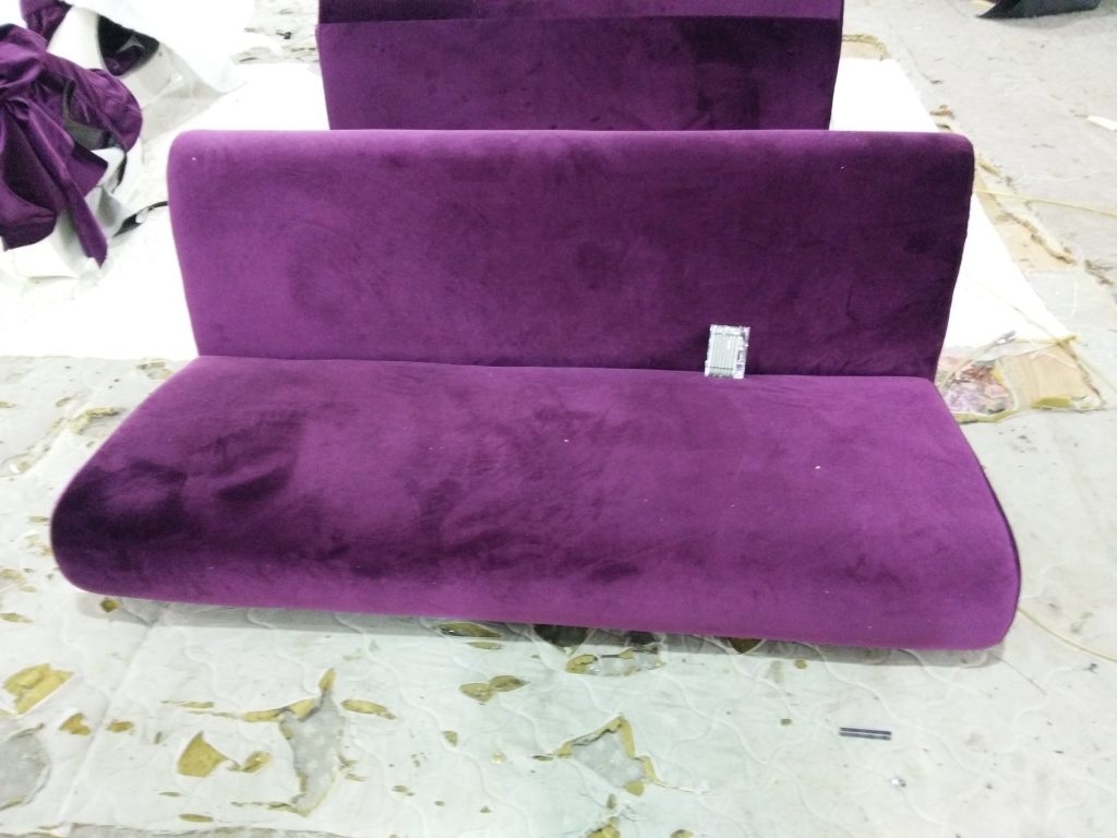 Finished model 0649 upholstered hotel sofa
