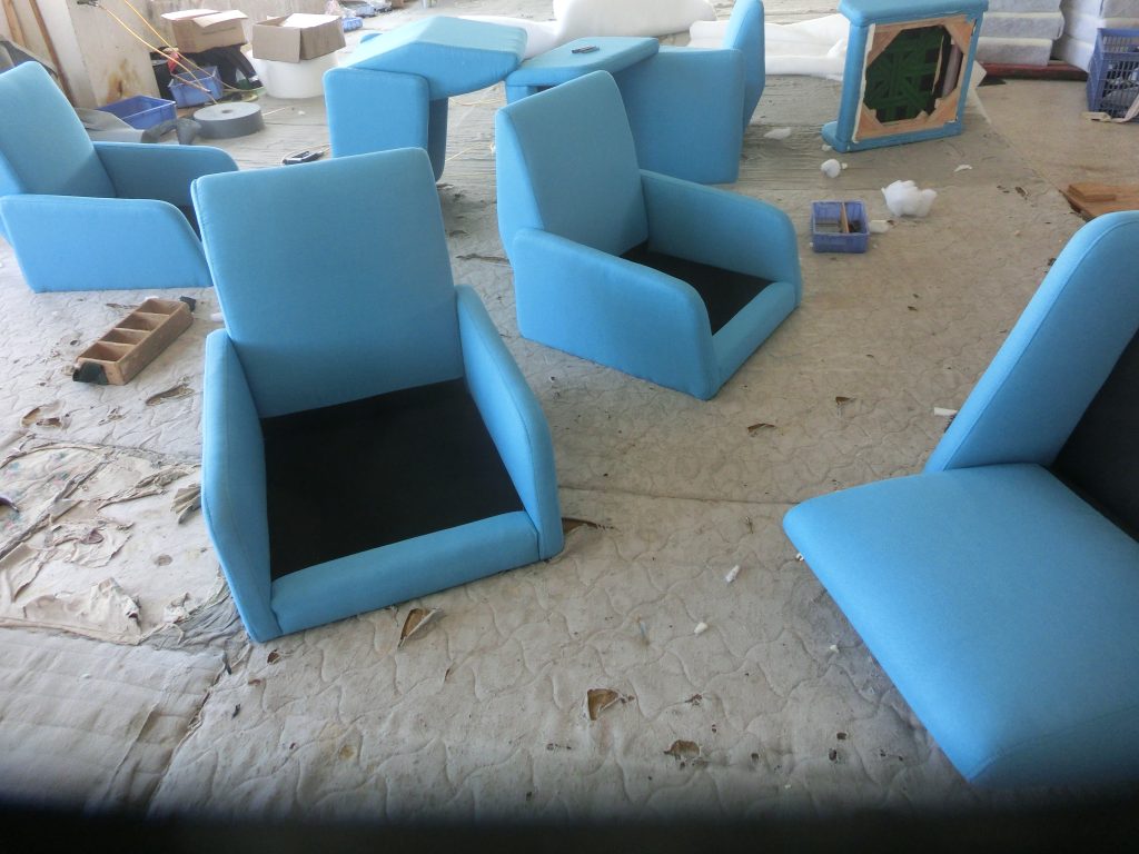 Finished model 0870 upholstered hotel chair