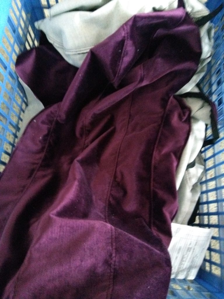 Upholstery covers being sewn for hotel seating